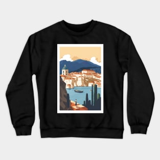 Dubrovnik Croatia Illustration Drawing Crewneck Sweatshirt